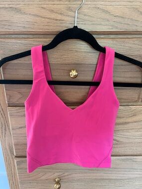 Lululemon Align Bright Pink V-Neck Crop Tank Top
